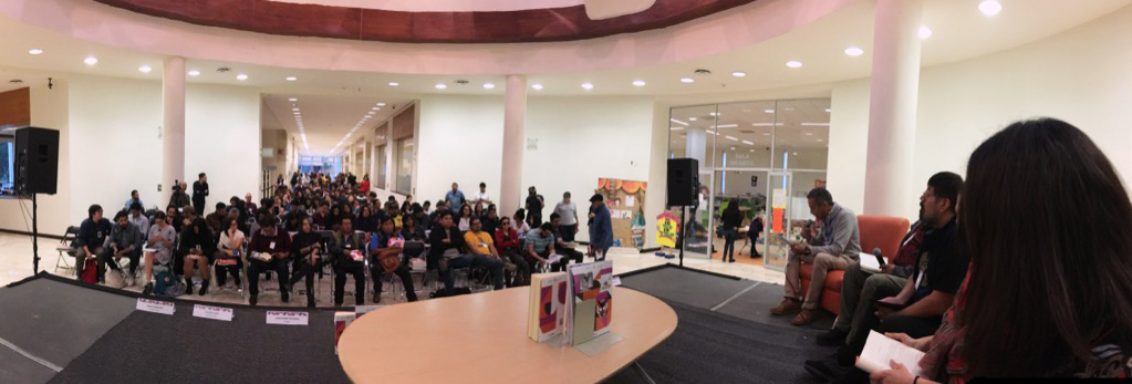 Presentación de las antologías de Letras y Novela Gráfica en el pasado Encuentro de Jóvenes Creadores del Fonca, llevado a cabo en León, Gto., en noviembre de 2018